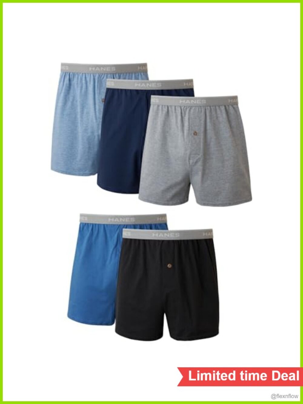 Hanes Mens Boxers 5-Pack Cotton Breathable ComfortFlex Waistband Tagless